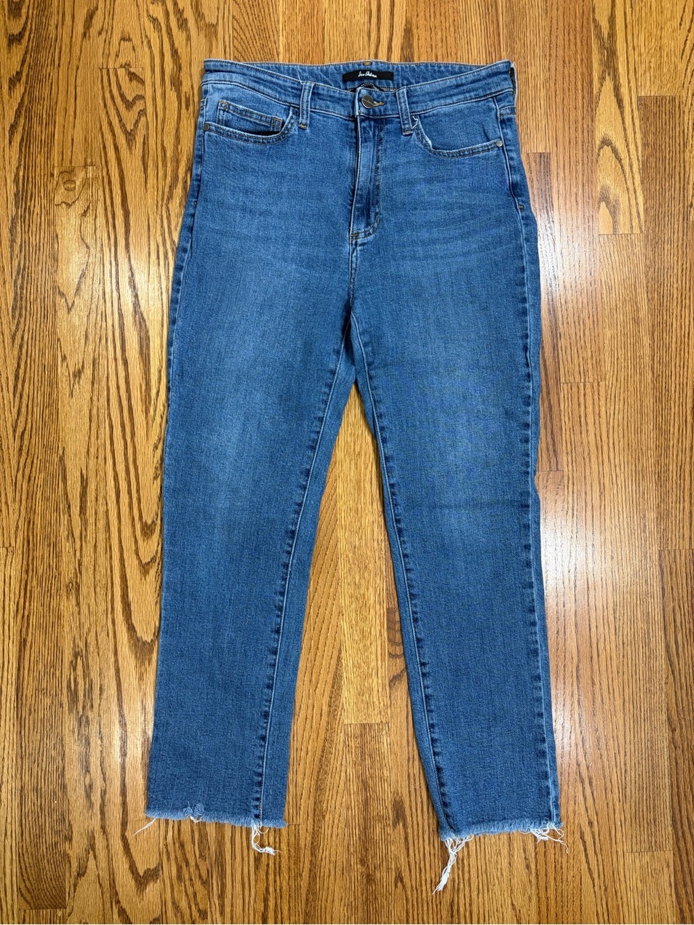 Sam Edelman The Stiletto Straight High-Rise Raw Hem Ankle Jeans (12/31)